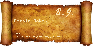 Bozsin Jakab névjegykártya